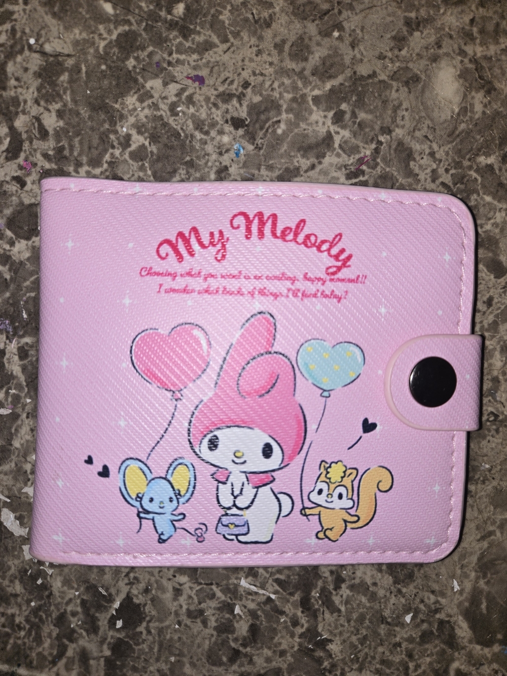 Sanrio My Melody Cute Pink Compact Wallet with Character Print